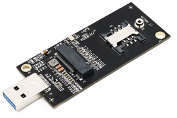 ELE-M2-NGFF-USB3-SIM , USB to M.2 Key B NGFF adapter with SIM holder, Industrial ver in USB 3.0 type A plug