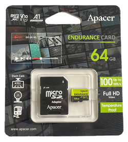 Apacer 64GB microSD V10 A1 100/10 MB/s Eudurance Card - AP64GEDM0D05-R