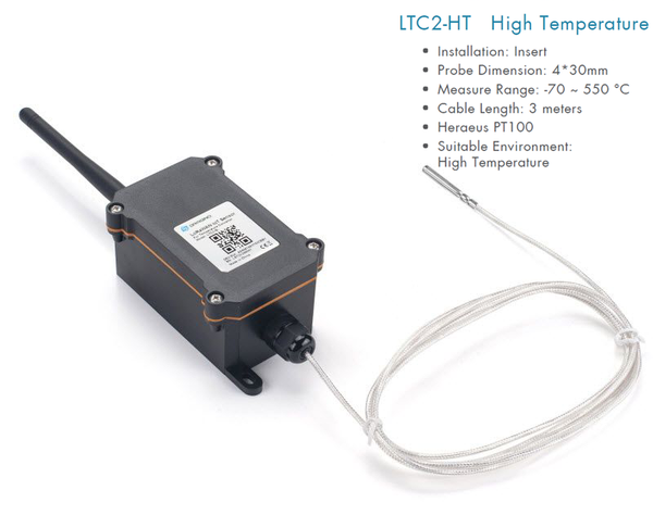 LTC2-HT - Industrial LoRaWAN Temperature Transmitter- PT100 High Tempe ...