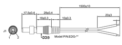 Screw mount DC cable for Multitech modem